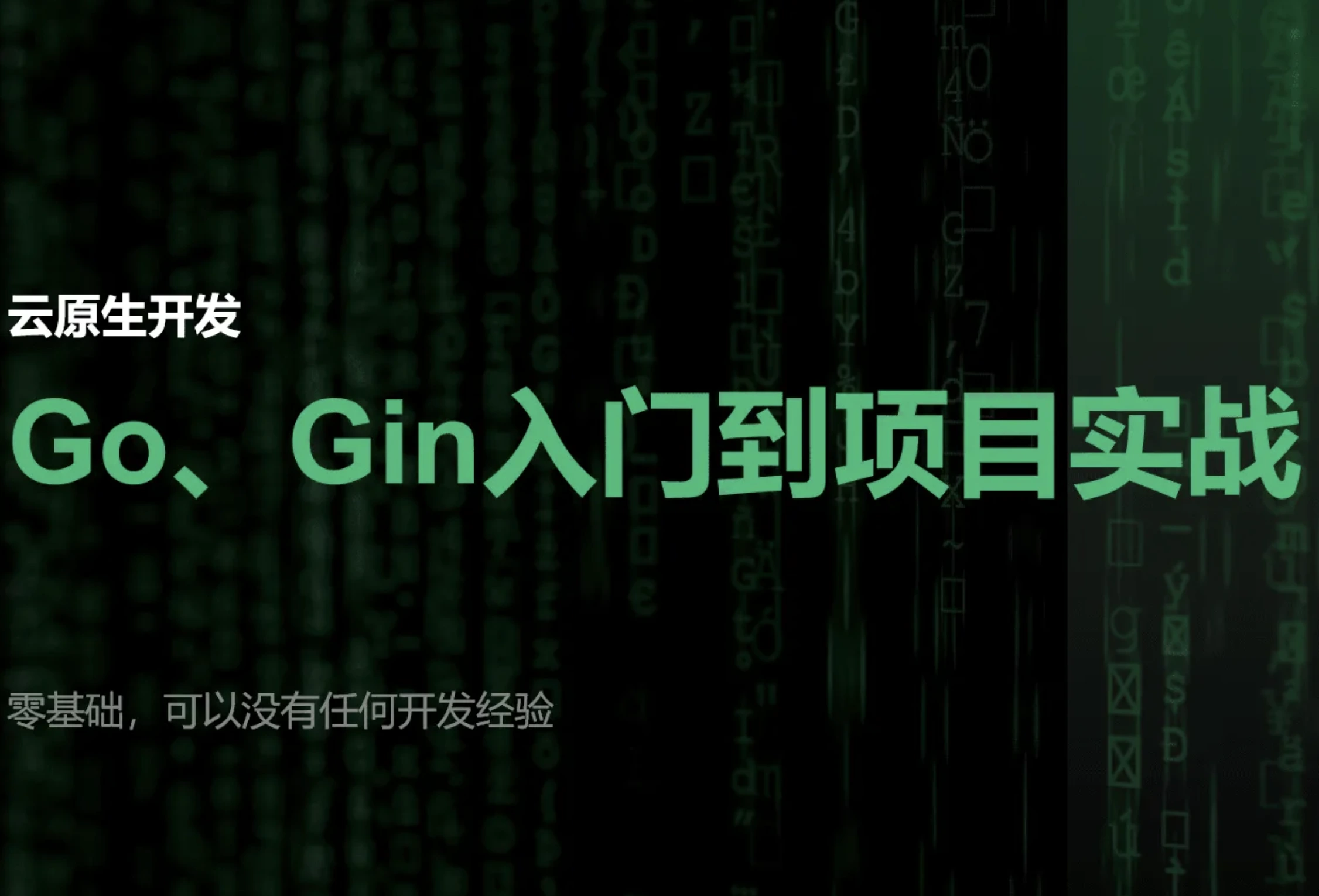 云原生开发】Go和Gin入门到脚手架项目实战